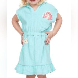 Disney Princess 3T Ariel & Flounder Pull-Over Appliqué Hooded Swim Cover-Up